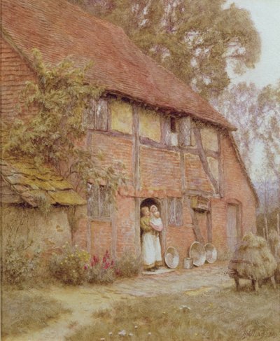 Das Häuschen mit Bienenstöcken von Helen Allingham